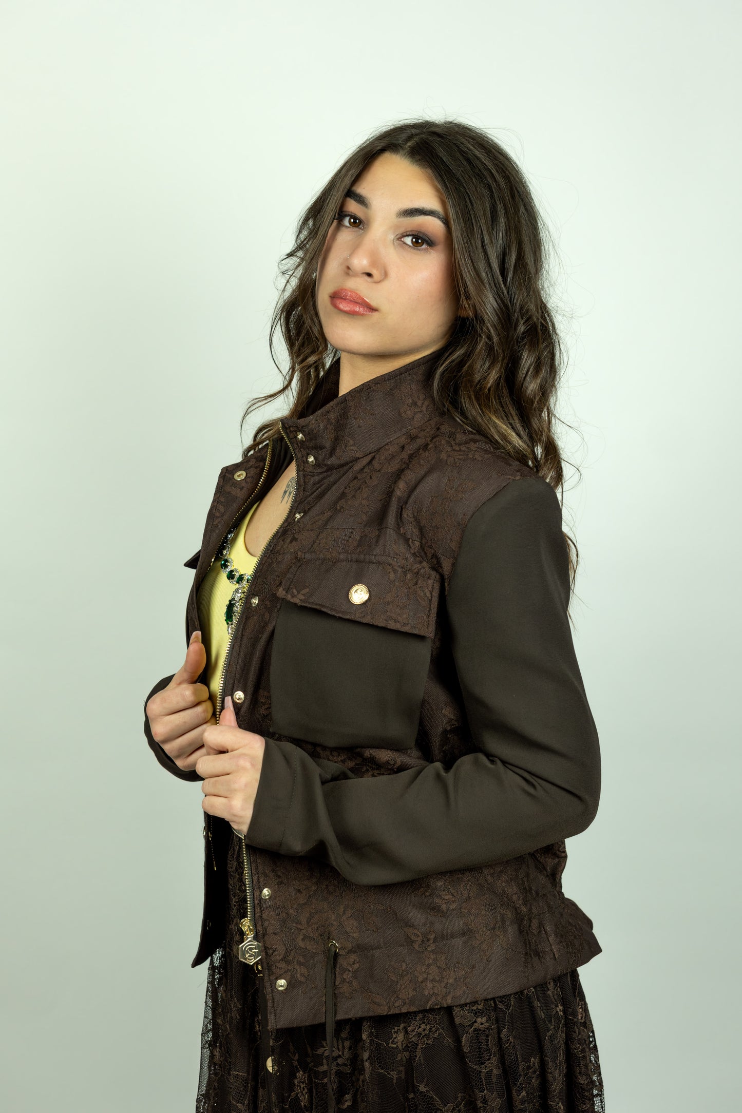 GIACCA MARRONE PIZZO GIL SANTUCCI