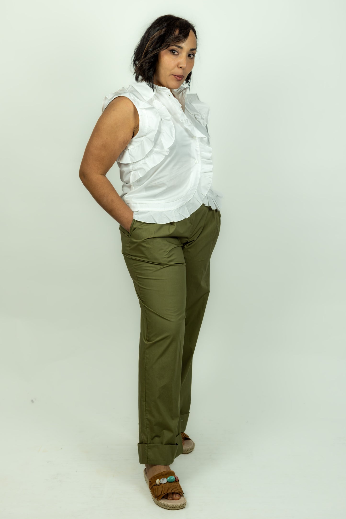 CAMICIA A SBUFFO BIANCA ICONA