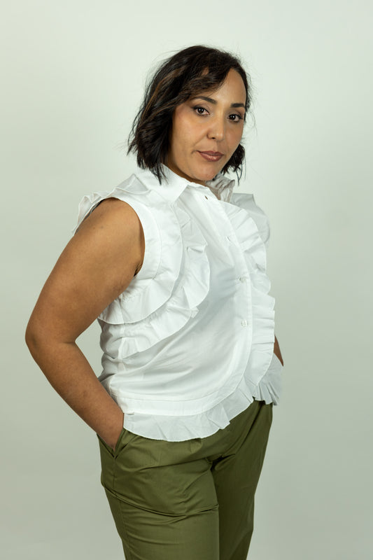 CAMICIA A SBUFFO BIANCA ICONA