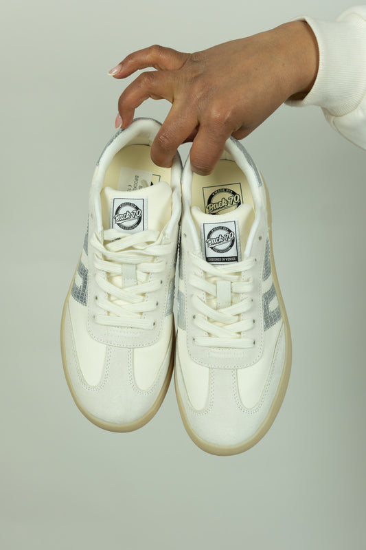 SNEAKERS BACK 70 BOSTON BIANCHE E ARGENTO