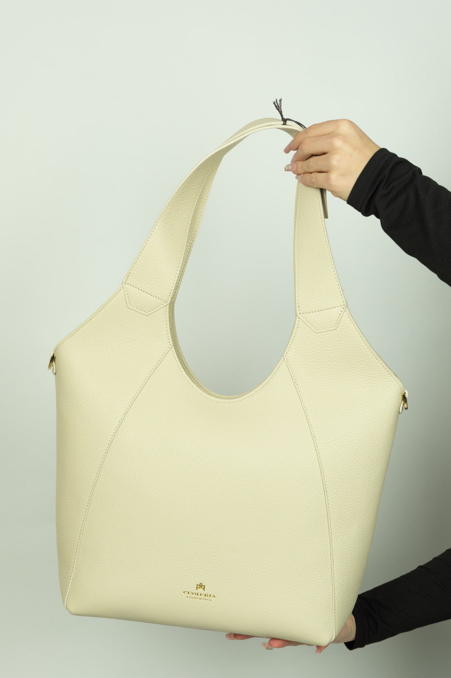 BORSA SHOPPER CUOIERIA FIORENTINA PANNA