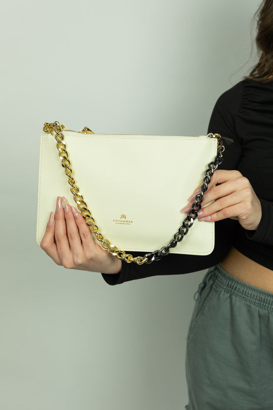 BORSA POCHETTE PANNA CUOIERIA FIORENTINA