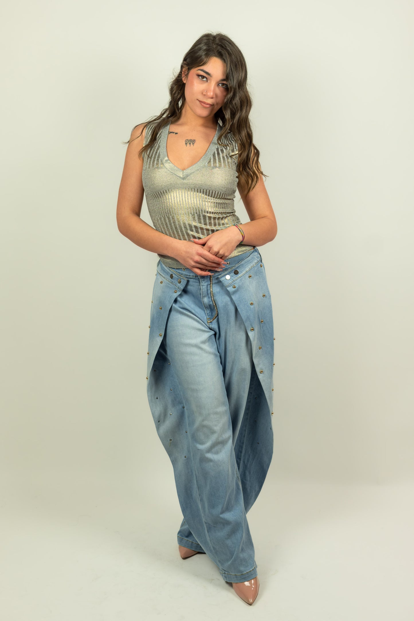TOP GUESS SPALMATO SCOLLO V