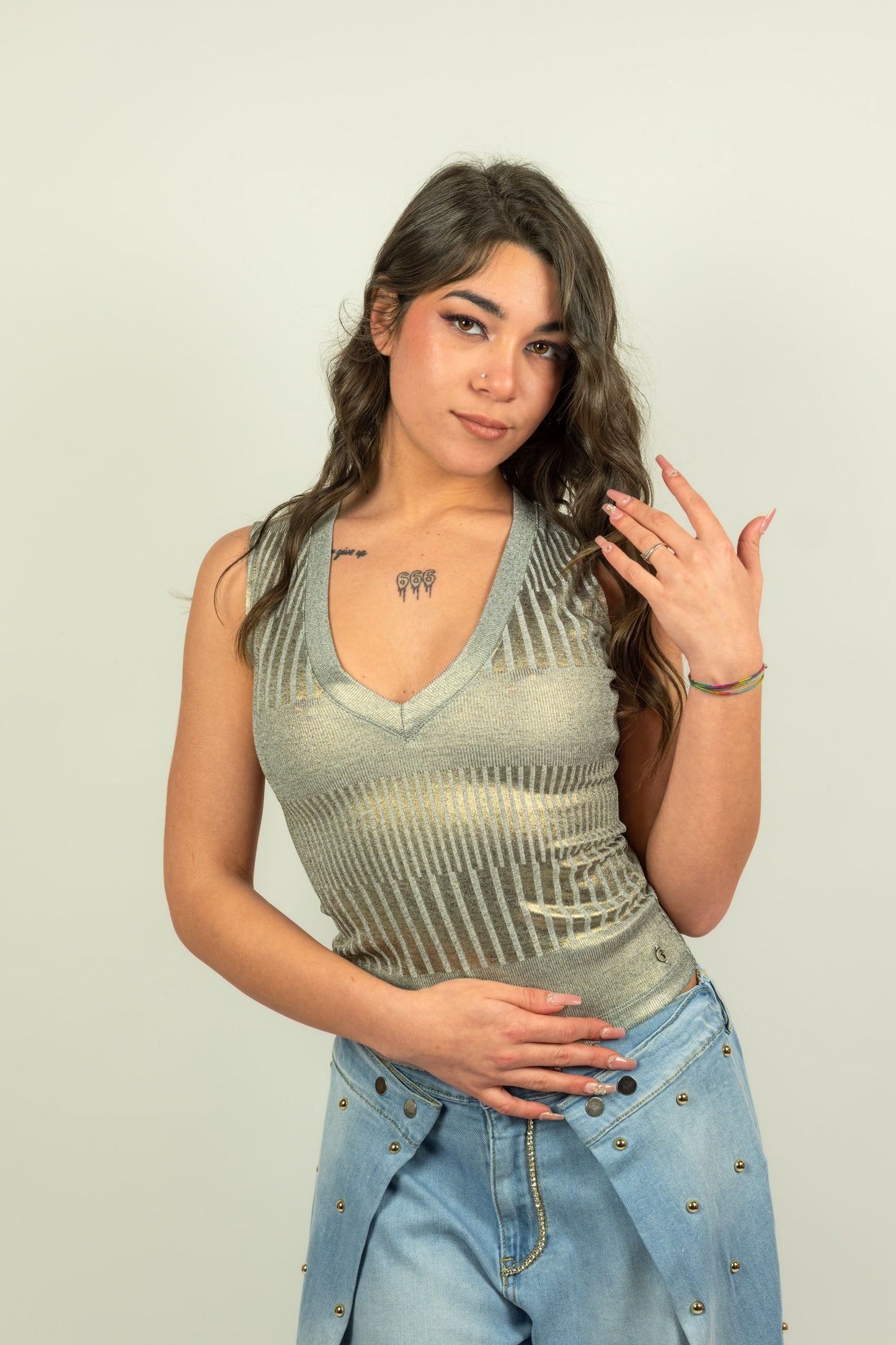 TOP GUESS SPALMATO SCOLLO V