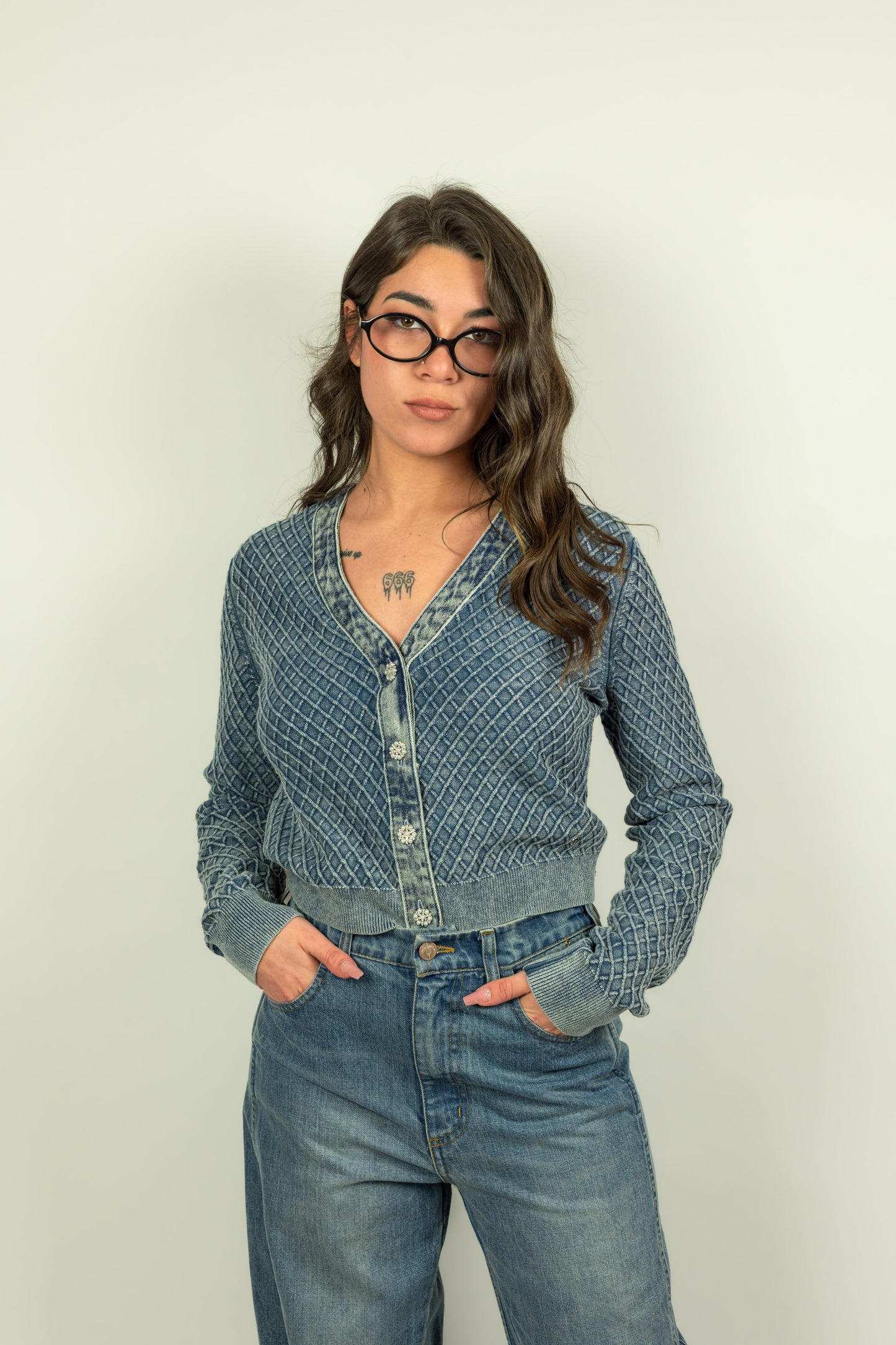 CARDIGAN BLU GUESS