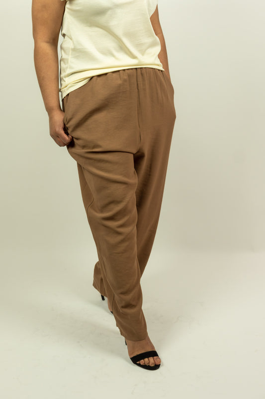 PANTALONE SOUVENIR CAMMELLO GAMBA AMPIA ...