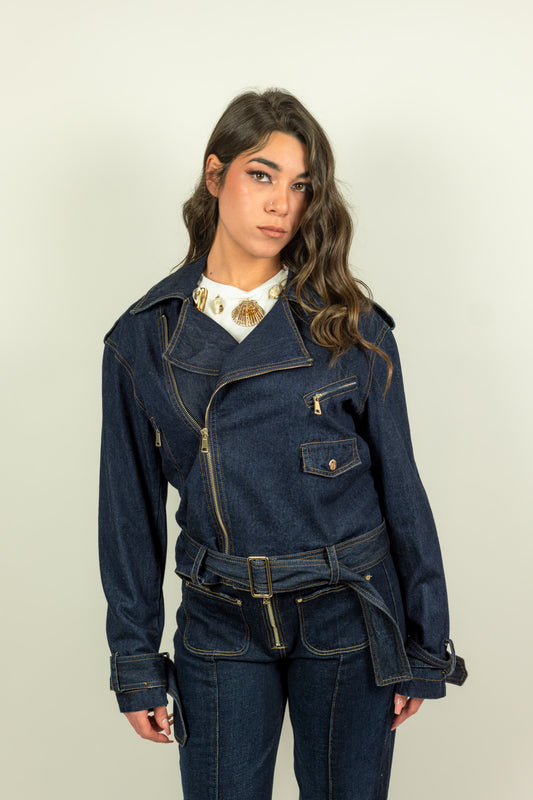 GIACCA BIKER IN DENIM SOUVENIR