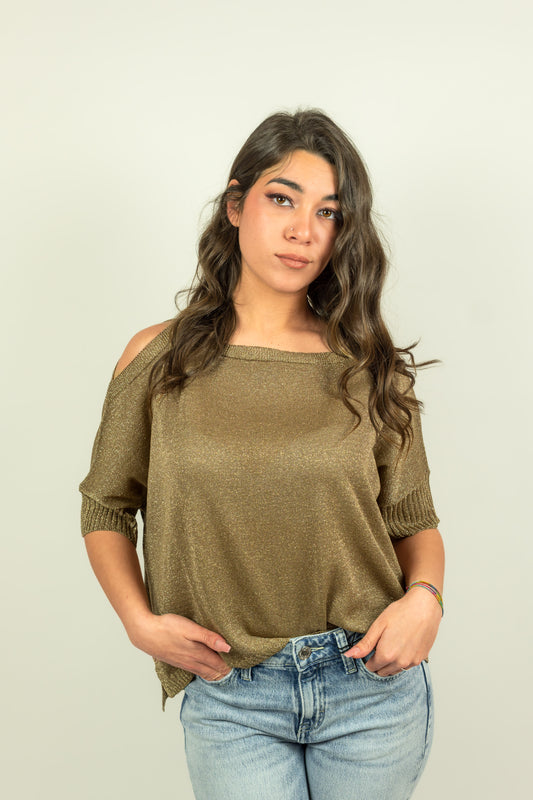 MAGLIA IN LUREX CON SPALLA SCOPERTA SOUVENIR