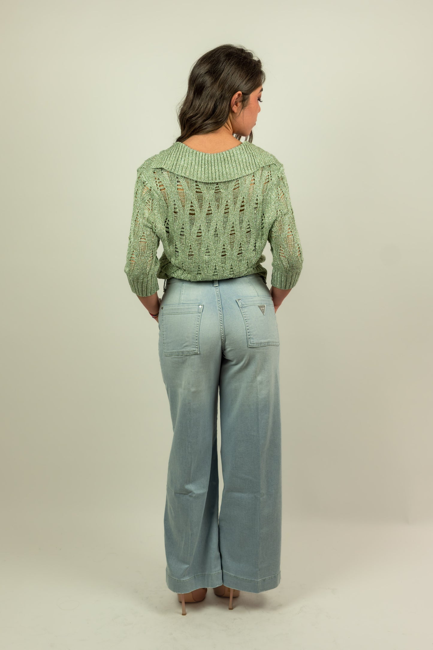 MAGLIA IN LUREX TRAFORATA OVERD