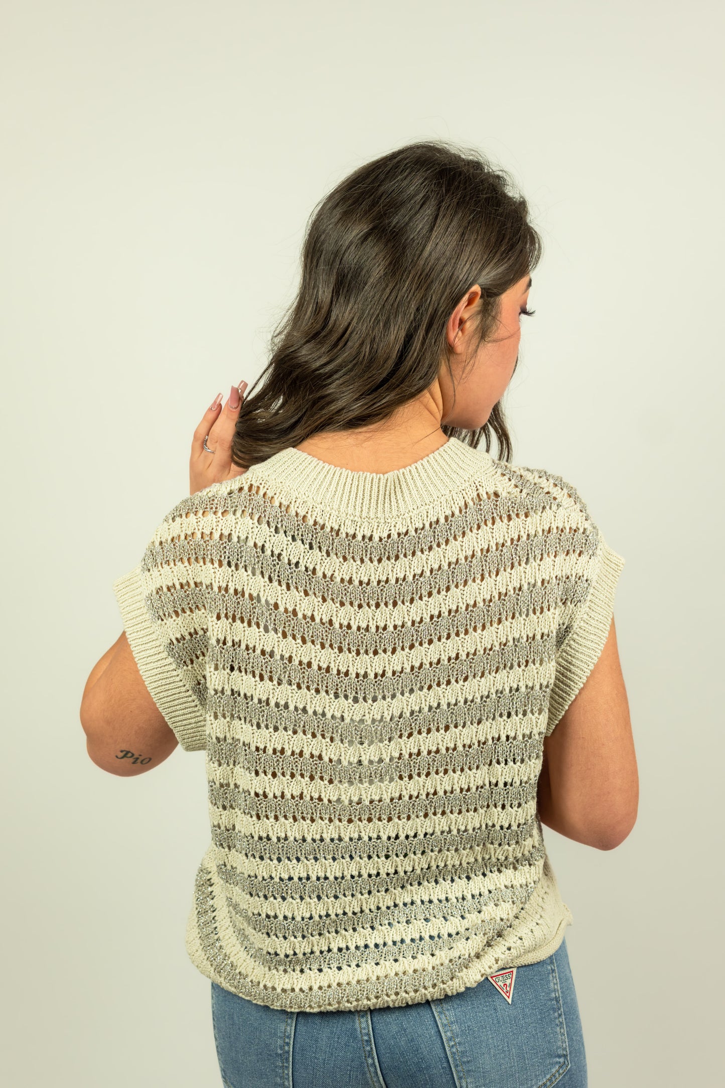 MAGLIA IN FILO TRASFORATA OVERD