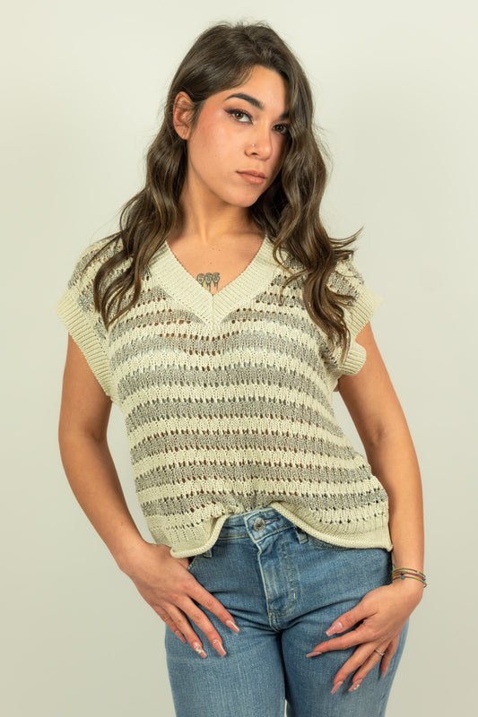 MAGLIA IN FILO TRASFORATA OVERD