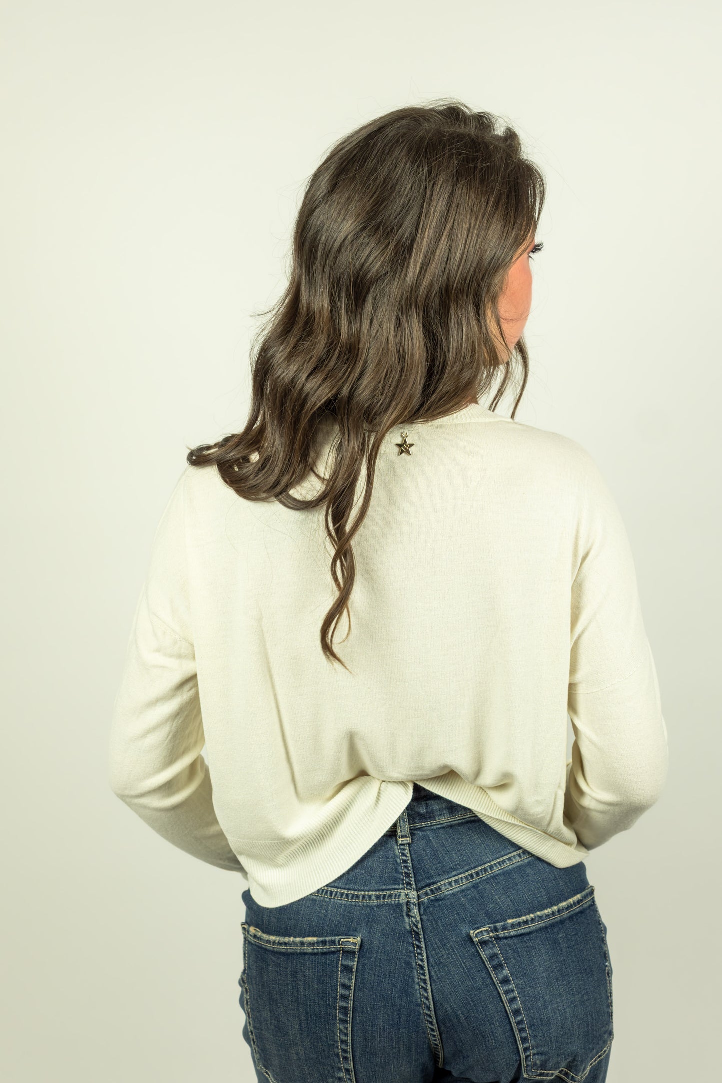 CARDIGAN PANNA CON FOULARD SOUVENIR