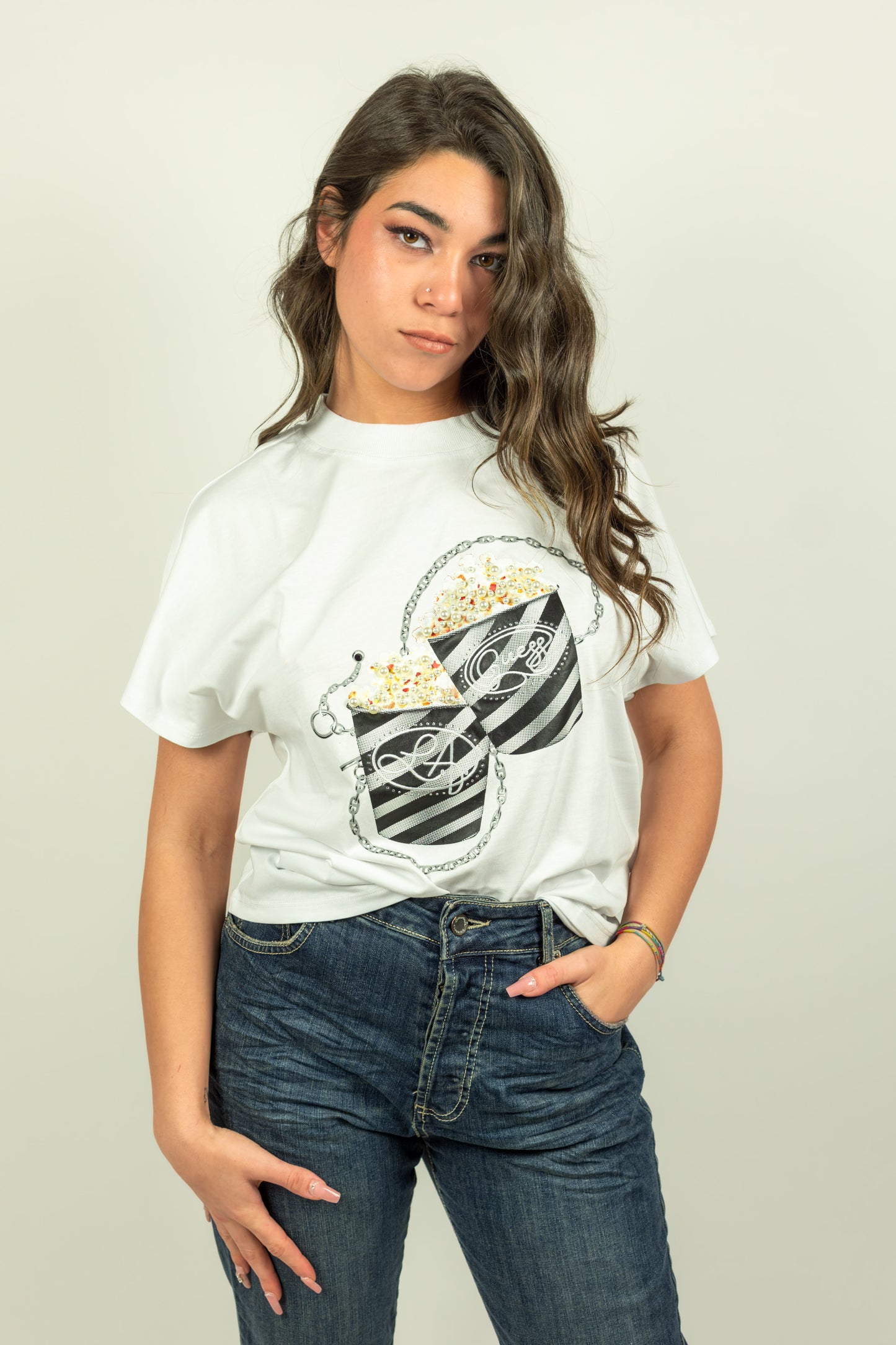 T-SHIRT POP CORN  GUESS