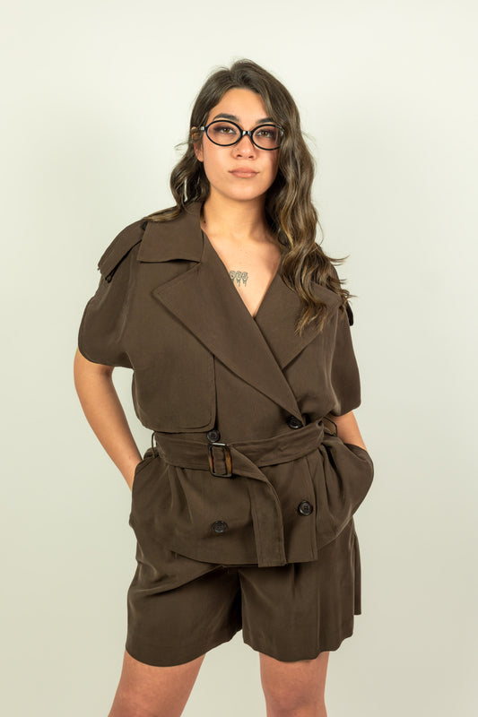 GILET MARRONE OVER D