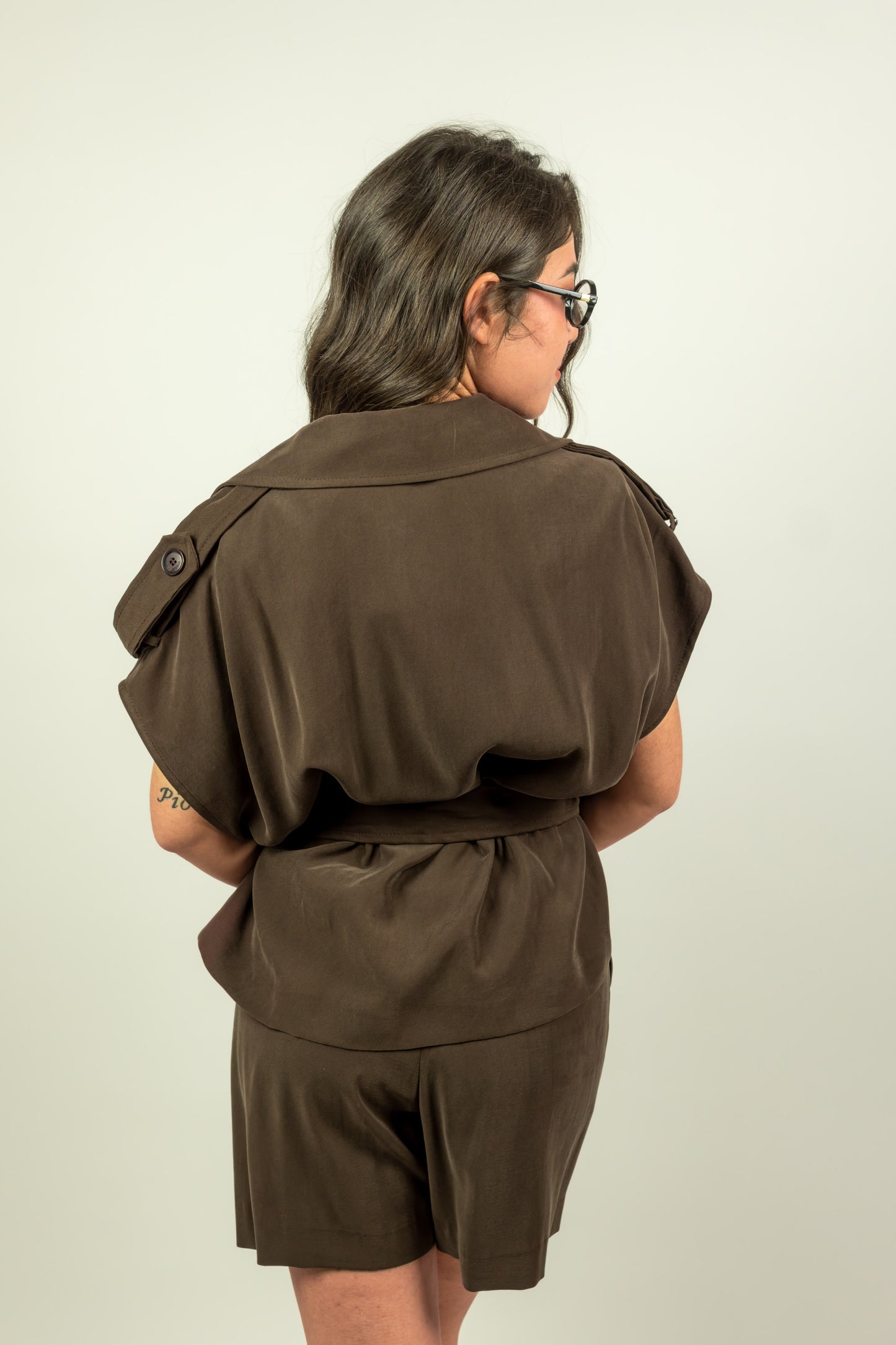 GILET MARRONE OVER D