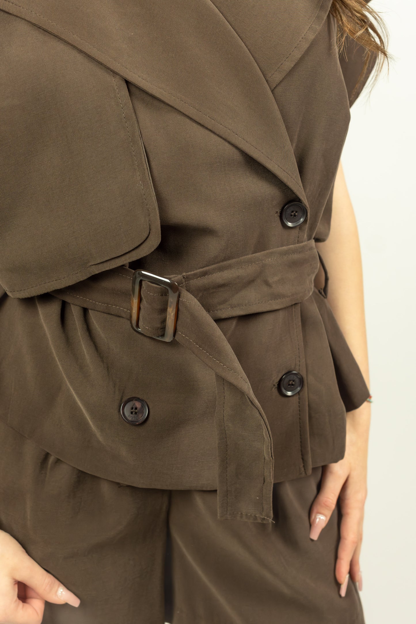GILET MARRONE OVER D