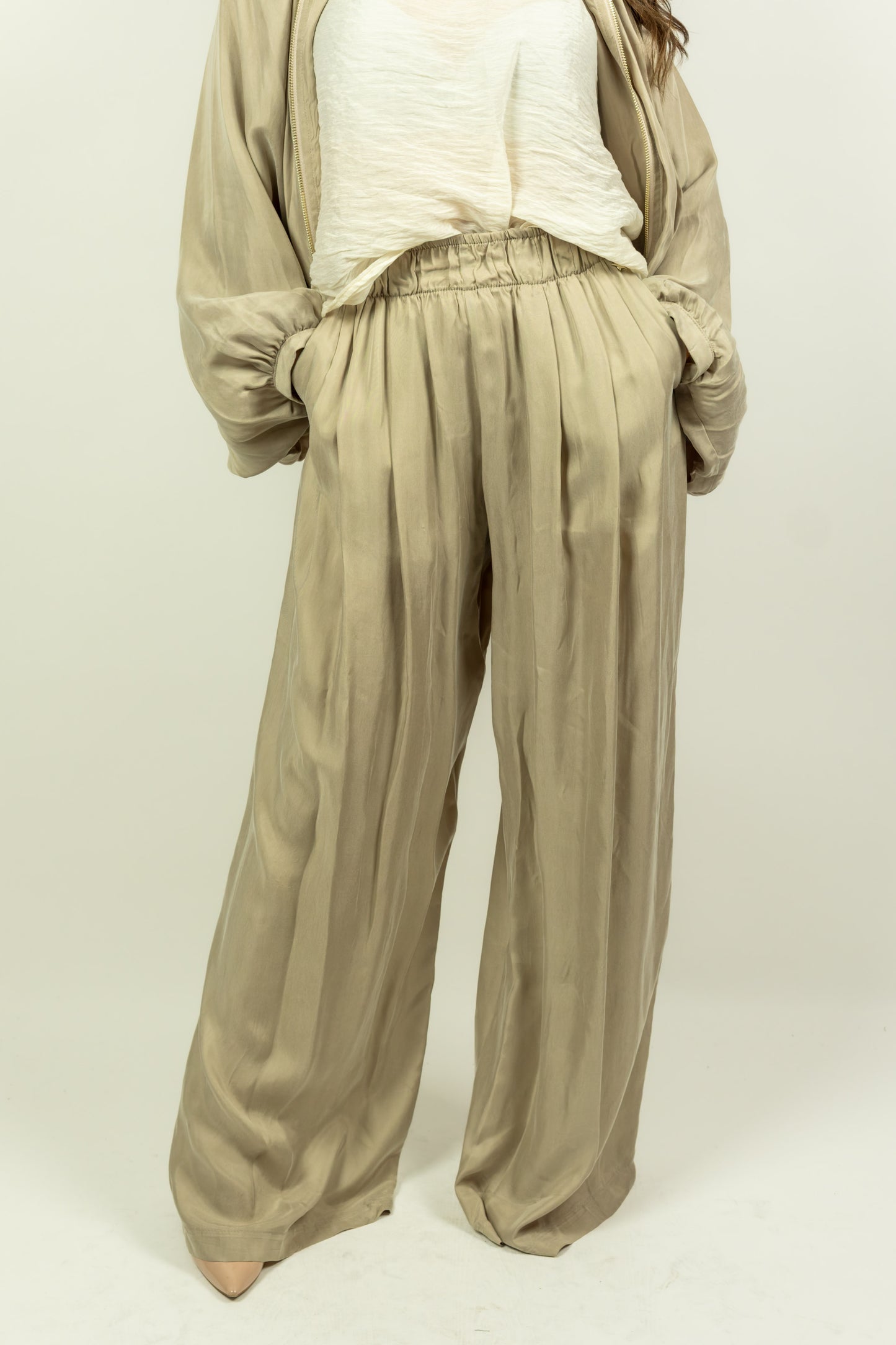 PANTALONE SABBIA A PALAZZO SOUVENIR