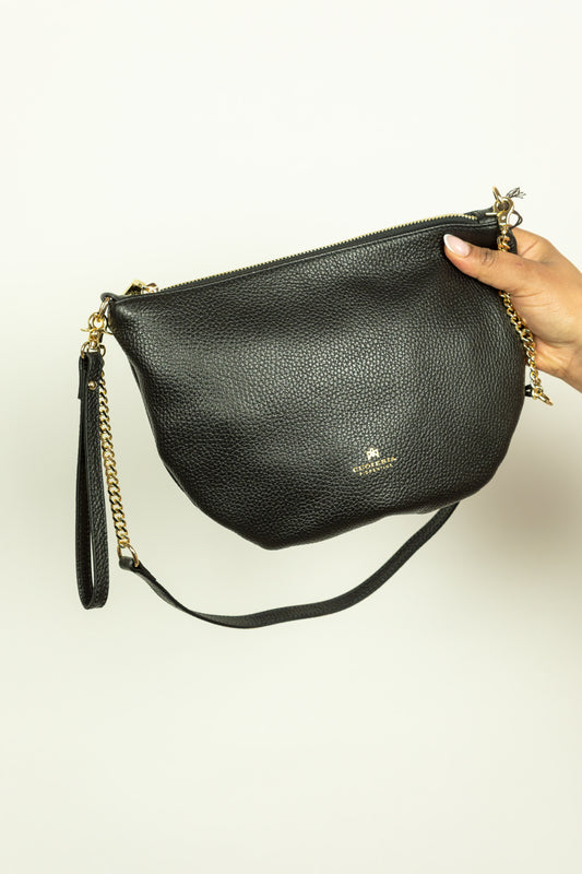 BORSA POUCH NERA CUOIERIA FIORENTINA