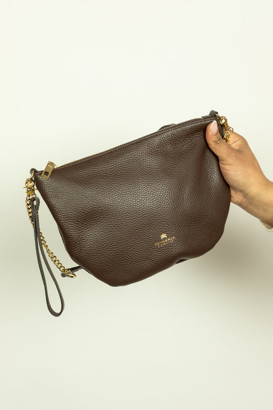 BORSA POUCH MARRONE CUOIERIA FIORENTINA