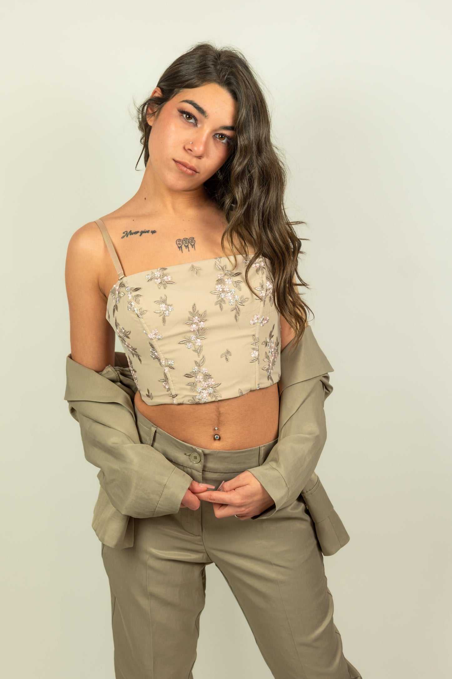 TOP FIORI BEIGE GUESS