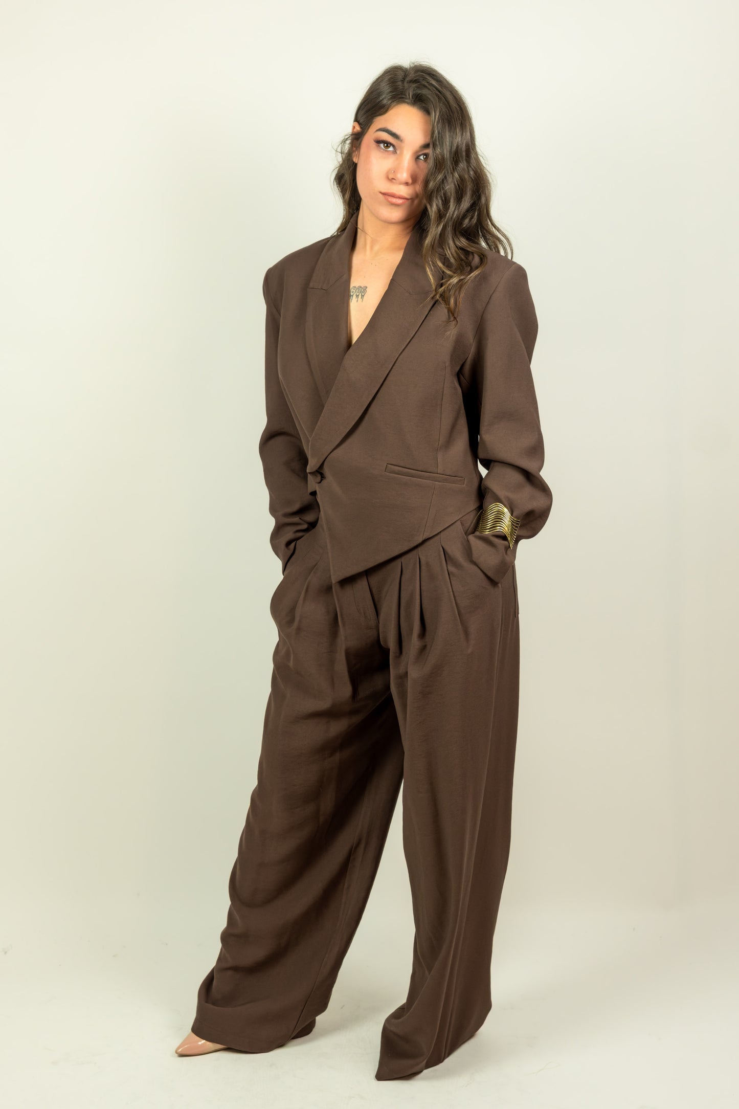 PANTALONE MARRONE TAILLEUR SOUVENIR