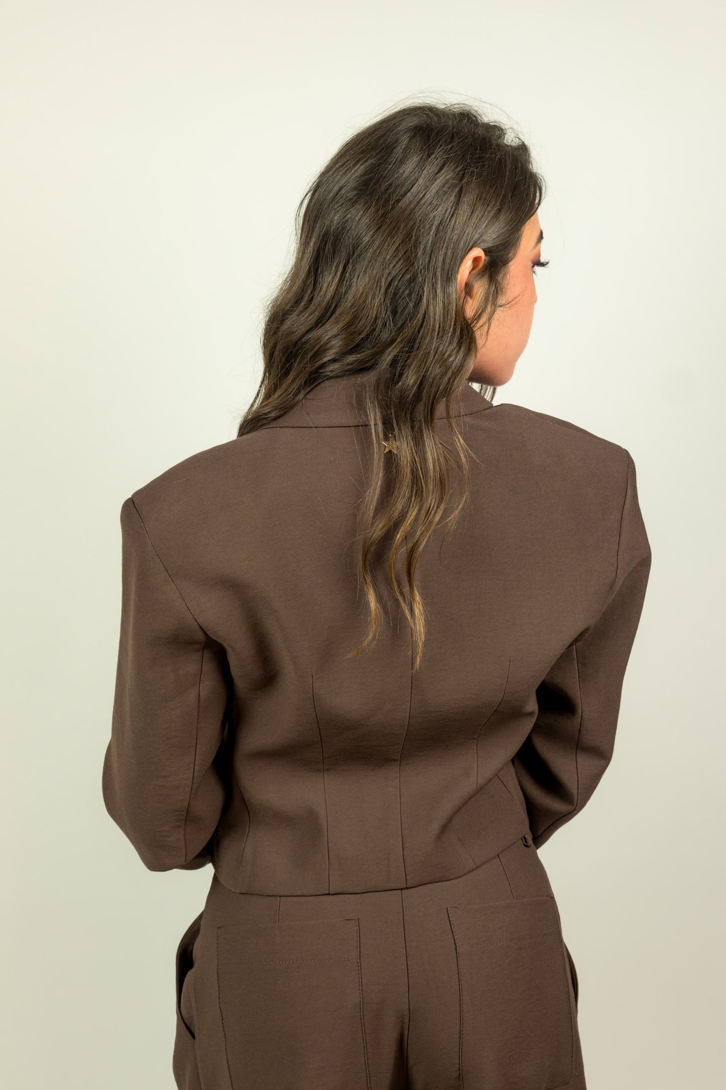 GIACCA ASIMMETRICA MARRONE SOUVENIR