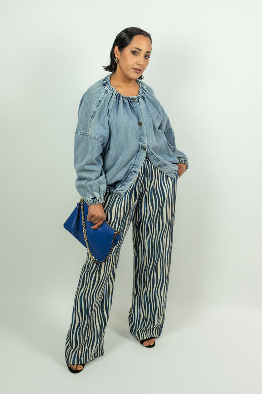 PANTALONE FANTASIA AZZURRA E BLU MEME  ROAD