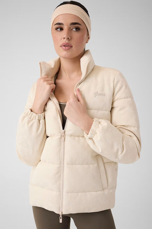 PIUMINO CON LOGO GUESS BIANCO