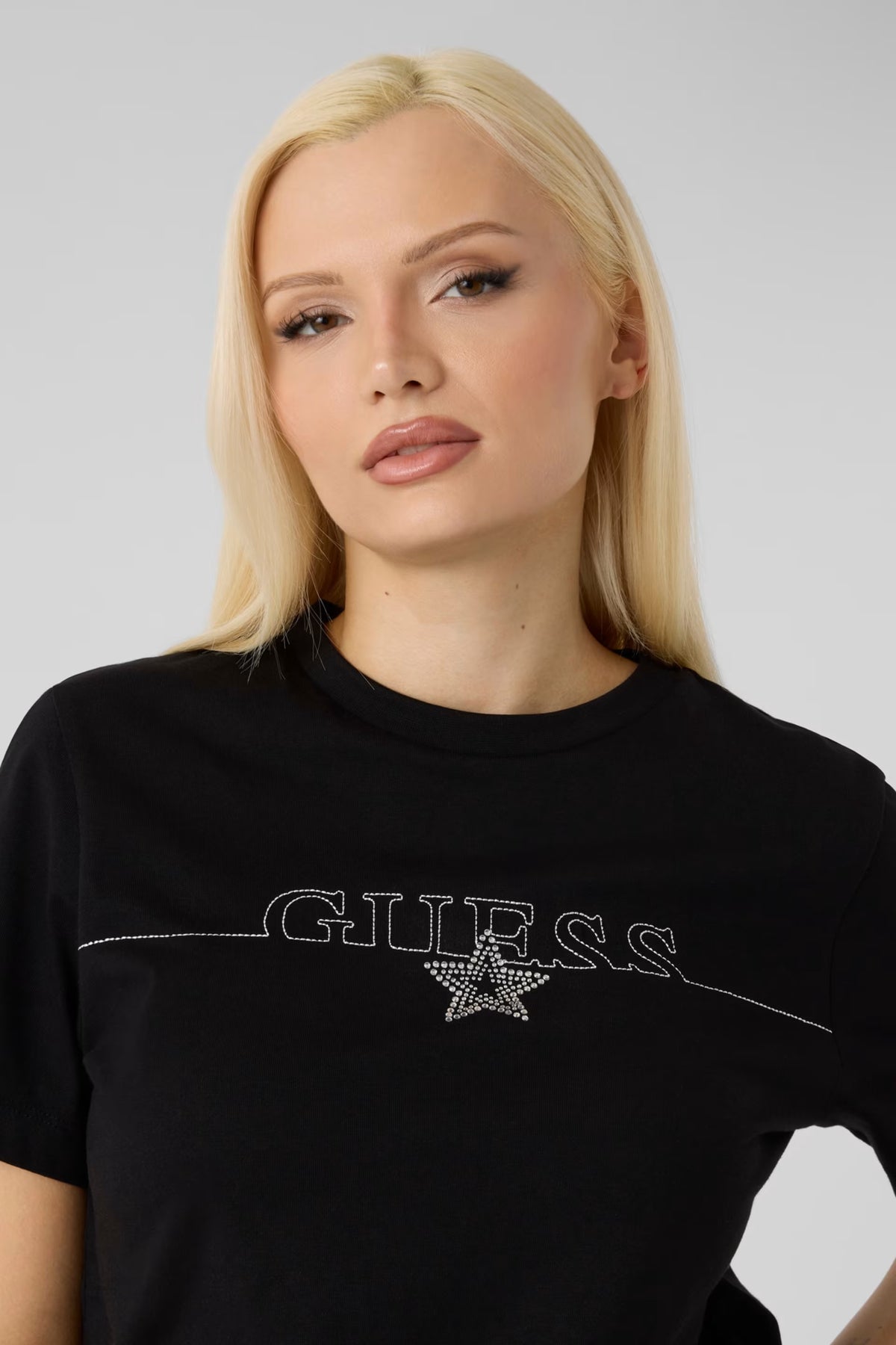 T-SHIRT GUESS NERA STELLA AGENA SS