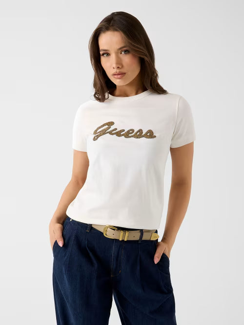 T-SHIRT GUESS SCRITTA BIANCA