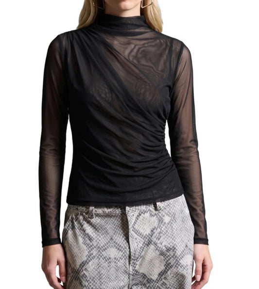 MAGLIA KAOS TRASPARENTE NERA