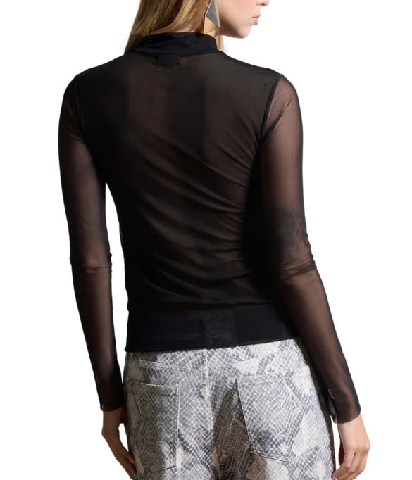 MAGLIA KAOS TRASPARENTE NERA