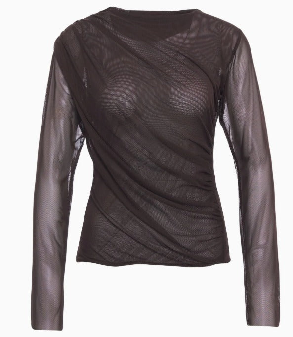 MAGLIA KAOS TRASPARENTE NERA