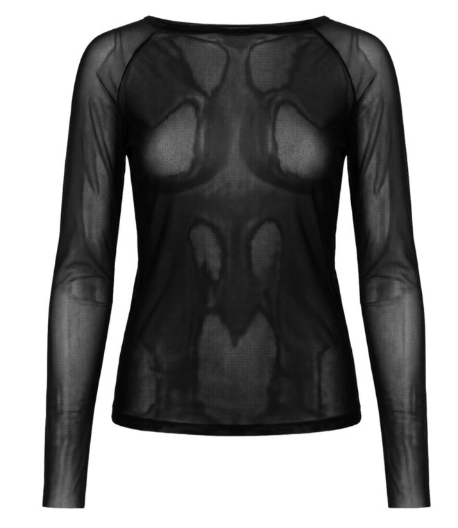 MAGLIA KAOS TRASPARENTE NERA