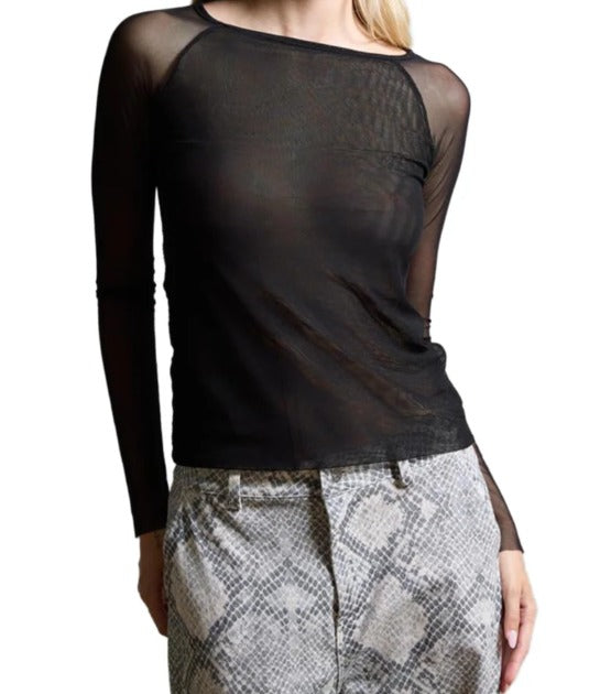 MAGLIA KAOS TRASPARENTE NERA