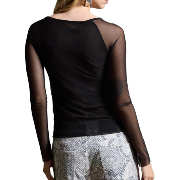 MAGLIA KAOS TRASPARENTE NERA