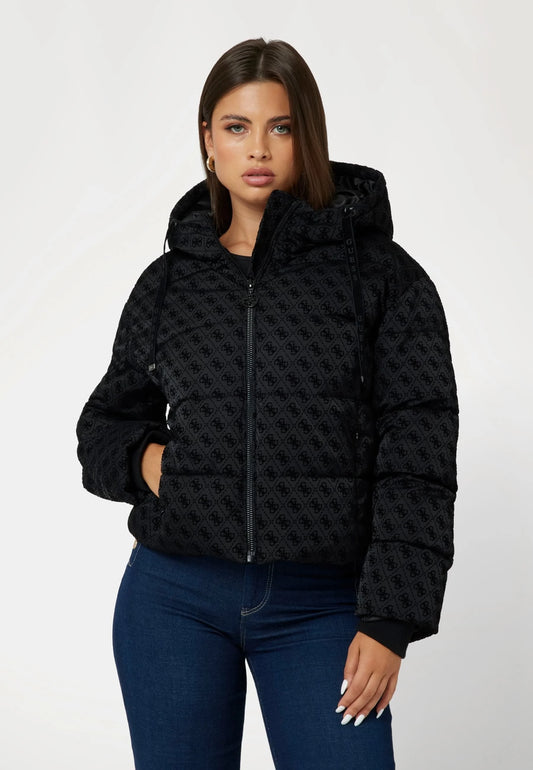 GIACCA INVERNALE GUESS LOGATA NERA SCHWARZ