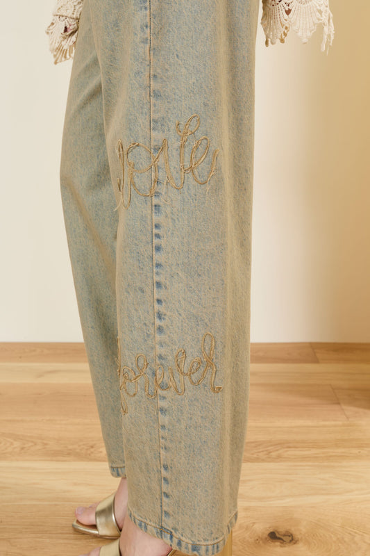 JEANS SOUVENIR DENIM CON RICAMI