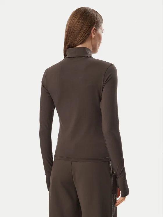 MAGLIA A MANICHE LUNGHE GUESS MARRONE