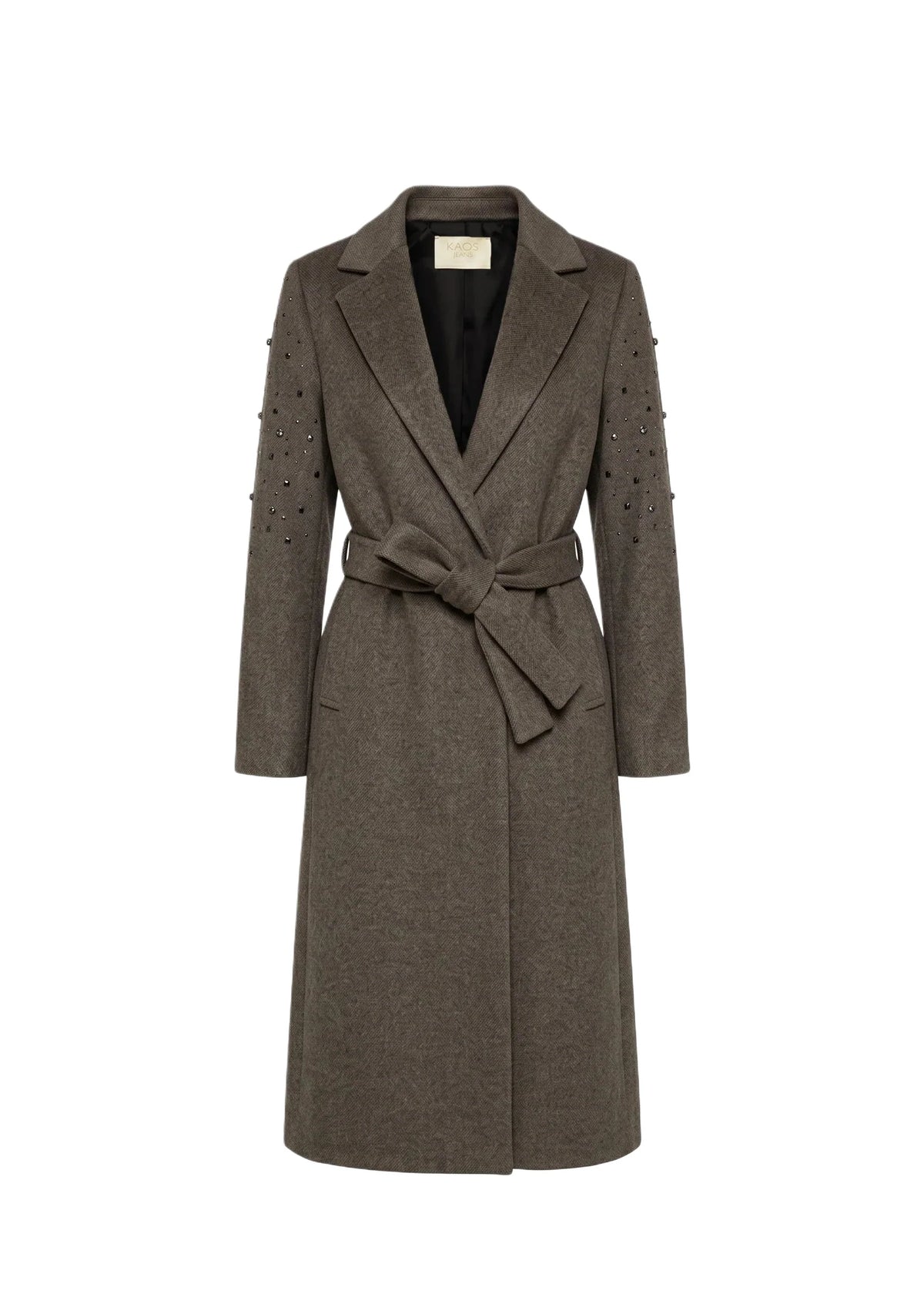 CAPPOTTO KAOS CON STRASS MARRONE