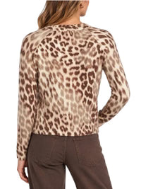 MAGLIONE GUESS MACULATO MARRONE E PANNA