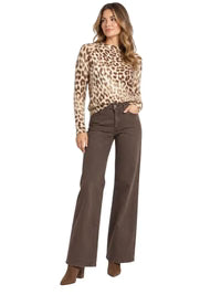 MAGLIONE GUESS MACULATO MARRONE E PANNA